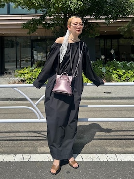 「CITYSHOP（シティーショップ）のOFF SHOULDER DRESS : ワンピース（ワンピース、ブラック系）」を使った、SAKURAKOさん（レディース・165cm）の春コーディネート