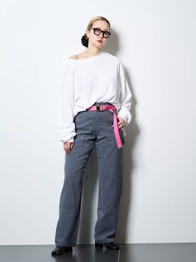 「Dickies（ディッキーズ）のDickies 別注 PAINTER パンツ（その他パンツ、グレー系）」を使った、SAKURAKOさん（レディース・165cm）の春コーディネート