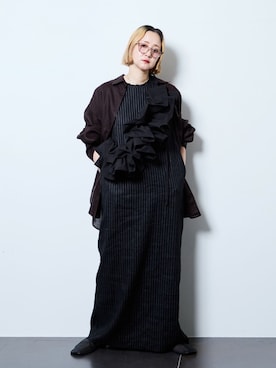 「CITYSHOP（シティーショップ）のTANK LEANN DRESS：ワンピース（ワンピース、ブラック系）」を使った、SAKURAKOさん（レディース・165cm）の夏コーディネート