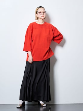 「CITYSHOP（シティーショップ）の《追加2》SATIN MERMAID スカート（スカート、ブラック系）」を使った、SAKURAKOさん（レディース・165cm）の夏コーディネート