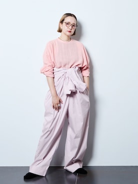 「CITYSHOP（シティーショップ）の《追加2》SHIRT ジャンプスーツ（つなぎ/オールインワン、ピンク系）」を使った、SAKURAKOさん（レディース・165cm）の夏コーディネート