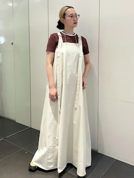 「CITYSHOP（シティーショップ）の《追加2》BELTED STRAP DRESS：ワンピース（ワンピース、グレー系）」を使った、SAKURAKOさん（レディース・165cm）の春コーディネート