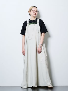 「CITYSHOP（シティーショップ）の《追加2》BELTED STRAP DRESS：ワンピース（ワンピース、グレー系）」を使った、SAKURAKOさん（レディース・165cm）の春コーディネート