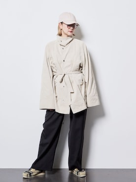 「CITYSHOP（シティーショップ）のSHORT TRENCH コート（その他アウター、ベージュ系）」を使った、SAKURAKOさん（レディース・165cm）の秋コーディネート