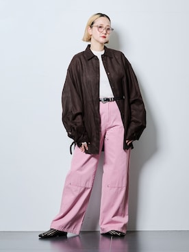 「CITYSHOP（シティーショップ）の[THE MOOD]アメリカンスリーブTEE（Tシャツ/カットソー、ホワイト系）」を使った、SAKURAKOさん（レディース・165cm）の夏コーディネート