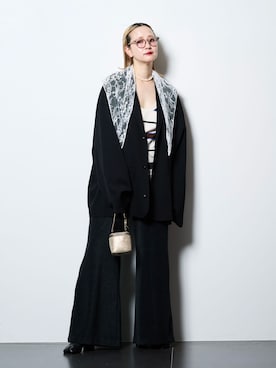 「CITYSHOP（シティーショップ）のOVER ジャケット（テーラードジャケット、ブラック系）」を使った、SAKURAKOさん（レディース・165cm）の春コーディネート