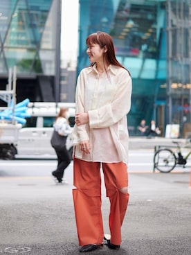 「アイテム（カーゴパンツ）」を使った、yukisugasawaさん（レディース・155cm・30代）の春コーディネート