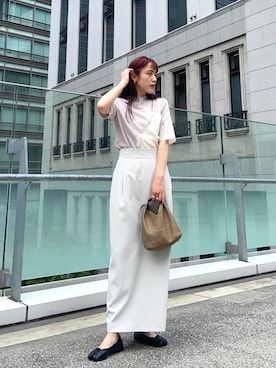 「ワントーンスタイル」｜yukisugasawaさん（レディース・155cm）の夏コーディネート