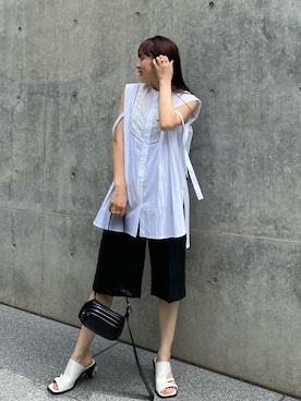 「PUBLIC TOKYO（パブリックトウキョウ）のアイテム（シャツ/ブラウス）」を使った、yukisugasawaさん（レディース・155cm）の夏コーディネート