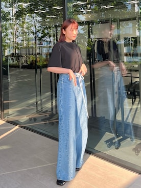 「PUBLIC TOKYO（パブリックトウキョウ）のアイテム（シャツ/ブラウス）」を使った、yukisugasawaさん（レディース・155cm）の夏コーディネート