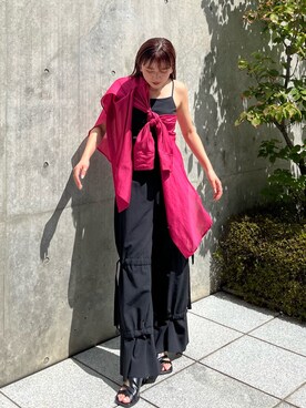 「PUBLIC TOKYO（パブリックトウキョウ）のアイテム（シャツ/ブラウス）」を使った、yukisugasawaさん（レディース・155cm）の夏コーディネート