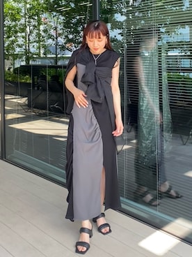 「PUBLIC TOKYO（パブリックトウキョウ）のアイテム（シャツ/ブラウス）」を使った、yukisugasawaさん（レディース・155cm）の夏コーディネート
