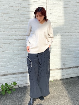 「アイテム（カーゴパンツ）」を使った、yukisugasawaさん（レディース・155cm・30代）の秋コーディネート