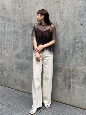 「PUBLIC TOKYO（パブリックトウキョウ）のアイテム（シャツ/ブラウス）」を使った、yukisugasawaさん（レディース・155cm）の夏コーディネート