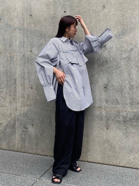 「PUBLIC TOKYO（パブリックトウキョウ）のアイテム（シャツ/ブラウス）」を使った、yukisugasawaさん（レディース・155cm）の夏コーディネート