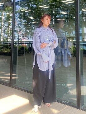 「アイテム（スラックス）」を使った、yukisugasawaさん（レディース・155cm・30代）の春コーディネート