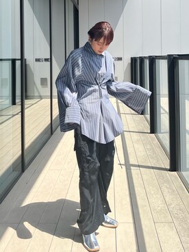 「PUBLIC TOKYO（パブリックトウキョウ）のアイテム（シャツ/ブラウス）」を使った、yukisugasawaさん（レディース・155cm）の夏コーディネート