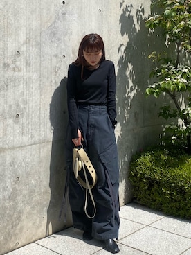 「アイテム（カーゴパンツ）」を使った、yukisugasawaさん（レディース・155cm・30代）の春コーディネート
