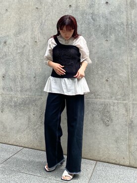 「PUBLIC TOKYO（パブリックトウキョウ）のアイテム（シャツ/ブラウス）」を使った、yukisugasawaさん（レディース・155cm）の夏コーディネート