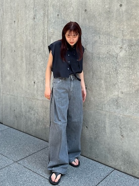 「PUBLIC TOKYO（パブリックトウキョウ）のアイテム（シャツ/ブラウス）」を使った、yukisugasawaさん（レディース・155cm）の夏コーディネート