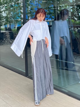 「PUBLIC TOKYO（パブリックトウキョウ）のアイテム（シャツ/ブラウス）」を使った、yukisugasawaさん（レディース・155cm）の秋コーディネート