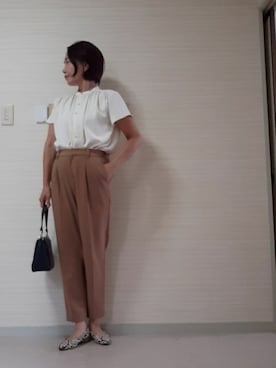 「N.（N. Natural Beauty Basic）（エヌエヌナチュラルビューティーベーシック）の◆ゴールドボタンとろみブラウス（シャツ/ブラウス、ホワイト系）」を使った、tomonsさん（レディース）の秋コーディネート