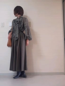 「STYLE DELI（スタイルデリ）のアイテム（ブーツ）」を使った、tomonsさん（レディース・155cm）の秋コーディネート