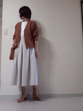 「STYLE DELI（スタイルデリ）のアイテム（スカート）」を使った、tomonsさん（レディース・155cm）の秋コーディネート