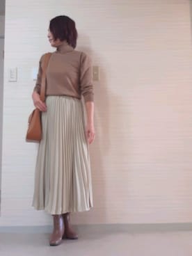 「STYLE DELI（スタイルデリ）のアイテム（スカート）」を使った、tomonsさん（レディース・155cm）の冬コーディネート