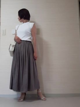 「STYLE DELI（スタイルデリ）のアイテム（スカート）」を使った、tomonsさん（レディース・155cm）の夏コーディネート