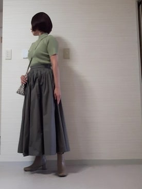 「KOBE LETTUCE（コウベレタス）の選べる4type半袖リブニットトップス（ニット/セーター、その他）」を使った、tomonsさん（レディース）の秋コーディネート