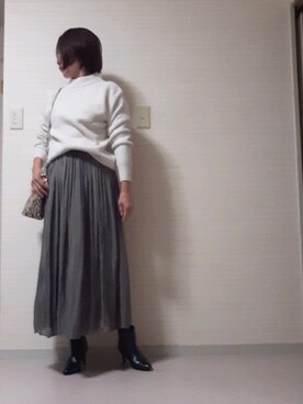 「STYLE DELI（スタイルデリ）のアイテム（スカート）」を使った、tomonsさん（レディース・155cm）の秋コーディネート