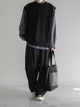 「GU（ジーユー）のアイテム（ベスト）」を使った、ぴたんさん（メンズ・173cm）の秋コーディネート