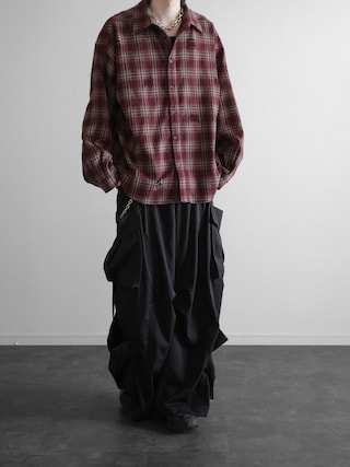 「KUUUPY(クーピー)のDistressed Ombre Check Shirt - ダメージオンブレチェックシャツ(シャツ/ブラウス)」を使った、ぴたんさん(メンズ・173cm)の秋コーディネート