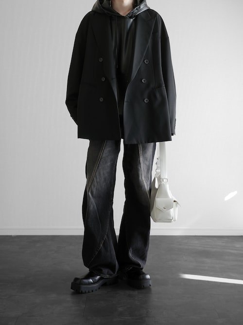 「MAISON SPECIAL（メゾンスペシャル）の《UNISEX》Wool Mix Prime-Over Peaked Lapel Double Tailored Jacket/ウールミックスプライムオーバーピークドラペルダブルテーラードジャケット【MAISON SPECIAL/メゾンスペシャル】■セットアップ対応■（テーラードジャケット）」を使った、ぴたんさん（メンズ・173cm）の秋コーディネート