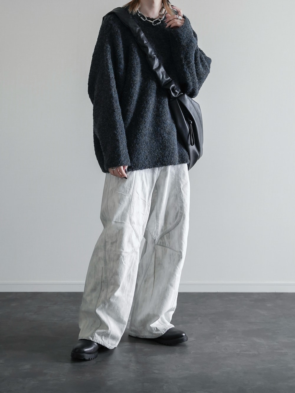 UNISEX》Three-Dimensional Cutting Denim Pants/立体裁断カッティング 