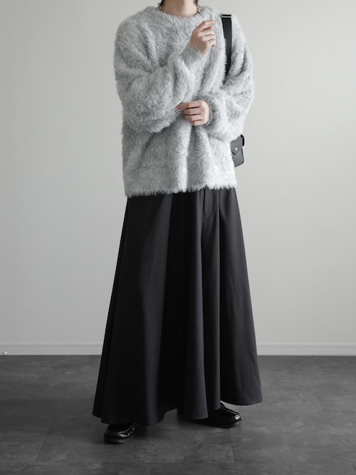 「KUUUPY（クーピー）のFeather Yarn Volume Knit - フェザーヤーンボリュームニット（ニット/セーター）」を使った、ぴたんさん（メンズ・173cm）の冬コーディネート