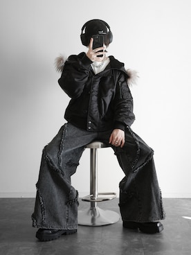 「シンプル」｜「アイテム（その他アウター）」を使った、ぴたんさん（メンズ・173cm）の冬コーディネート