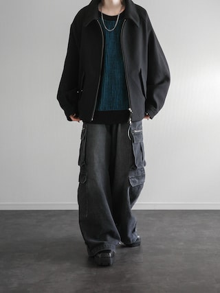 「KUUUPY（クーピー）のRibbed Color-Block Crewneck Knit - 畦編み配色クルーネックニット（ニット/セーター）」を使った、ぴたんさん（メンズ・173cm）の秋コーディネート