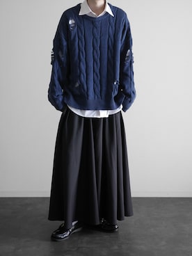 「Paraboot（パラブーツ）のアイテム」を使った、ぴたんさん（メンズ・173cm）の冬コーディネート