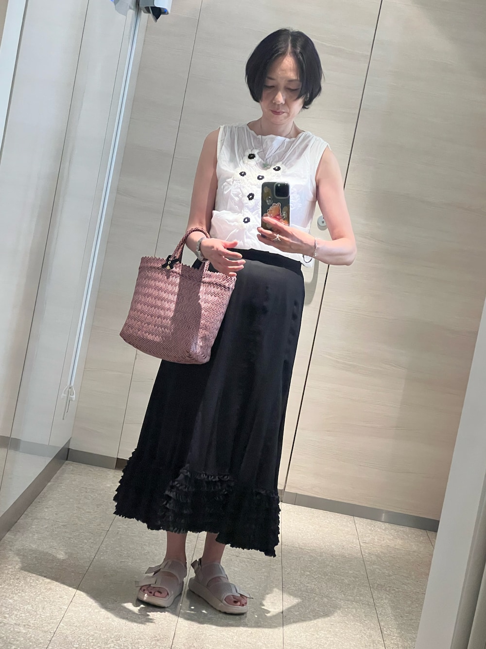 tao COMME des GARCONS スカート tao タオ ウールギャバ後染めプリーツスカート