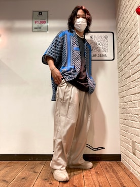 「WHITELAND（ホワイトランド）のWHITELAND/ホワイトランド/タグTシャツ/TAG TEE（Tシャツ/カットソー）」を使った、RIKIKYAさん（メンズ・168cm）の夏コーディネート