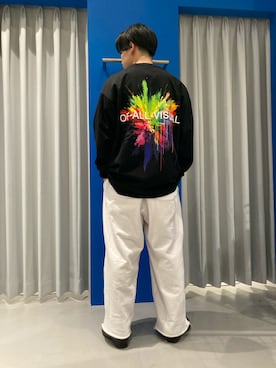 「WHITELAND（ホワイトランド）のアイテム（スウェットパンツ）」を使った、RIKIKYAさん（メンズ・168cm）の春コーディネート