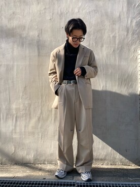 「DANKE SCHON（ダンケシェーン）のアイテム（スラックス）」を使った、RIKIKYAさん（メンズ・168cm）の秋コーディネート