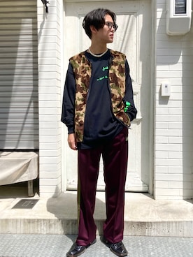 「KaneZ（ケインズ）のアイテム（Tシャツ/カットソー）」を使った、RIKIKYAさん（メンズ・168cm）の夏コーディネート