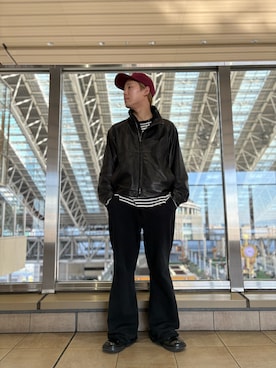 「WHITELAND（ホワイトランド）のアイテム（スウェットパンツ）」を使った、RIKIKYAさん（メンズ・168cm）の秋コーディネート