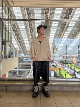 「WHITELAND（ホワイトランド）のアイテム（シャツ/ブラウス）」を使った、RIKIKYAさん（メンズ・168cm）の夏コーディネート