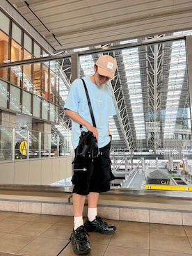 「WHITELAND（ホワイトランド）のアイテム（バッグ）」を使った、RIKIKYAさん（メンズ・168cm）の夏コーディネート