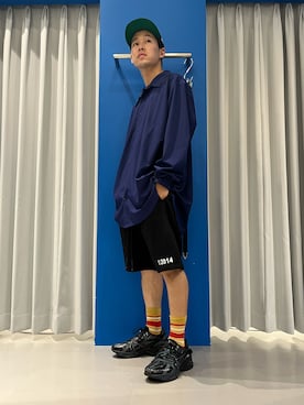 「WHITELAND（ホワイトランド）のアイテム（スウェットパンツ）」を使った、RIKIKYAさん（メンズ・168cm）の夏コーディネート