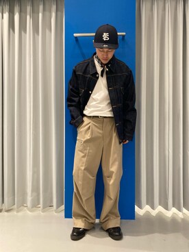 「DANKE SCHON（ダンケシェーン）のアイテム（スラックス）」を使った、RIKIKYAさん（メンズ・168cm）の春コーディネート